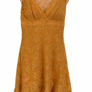 bebe Mustard Lace Mini Dress